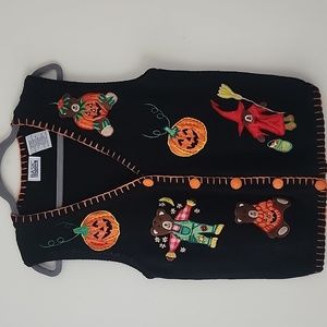 Basic Edition Black Fall Halloween Pumpkins Themed Knit West M (28)
